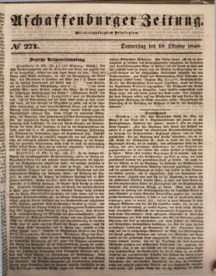 Aschaffenburger Zeitung Donnerstag 19. Oktober 1848