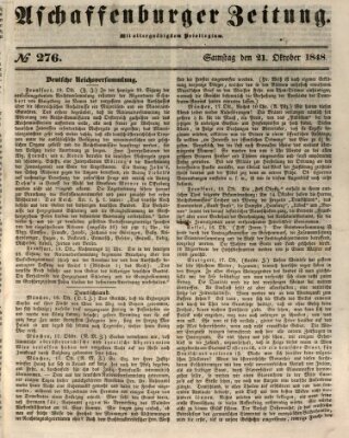 Aschaffenburger Zeitung Samstag 21. Oktober 1848