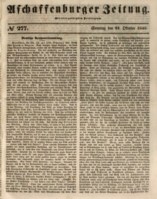 Aschaffenburger Zeitung Sonntag 22. Oktober 1848
