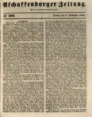 Aschaffenburger Zeitung Freitag 3. November 1848