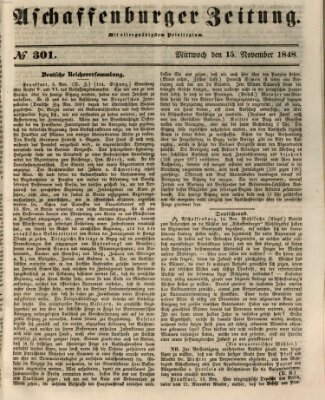 Aschaffenburger Zeitung Mittwoch 15. November 1848