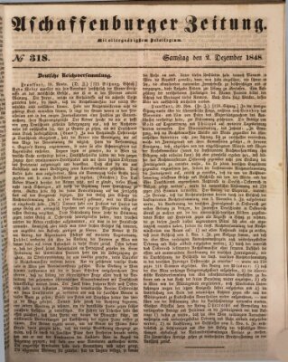 Aschaffenburger Zeitung Samstag 2. Dezember 1848