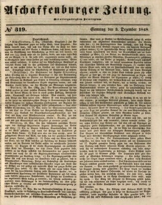 Aschaffenburger Zeitung Sonntag 3. Dezember 1848