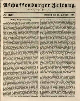 Aschaffenburger Zeitung Mittwoch 13. Dezember 1848
