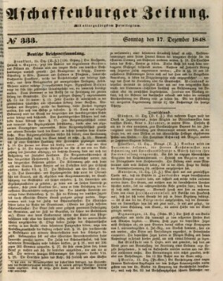 Aschaffenburger Zeitung Sonntag 17. Dezember 1848