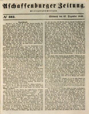 Aschaffenburger Zeitung Mittwoch 27. Dezember 1848