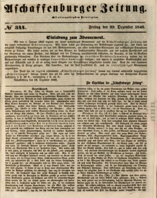 Aschaffenburger Zeitung Freitag 29. Dezember 1848
