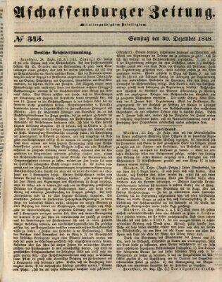 Aschaffenburger Zeitung Samstag 30. Dezember 1848