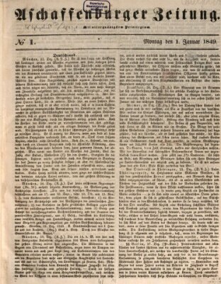 Aschaffenburger Zeitung Montag 1. Januar 1849