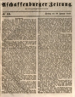 Aschaffenburger Zeitung Freitag 12. Januar 1849