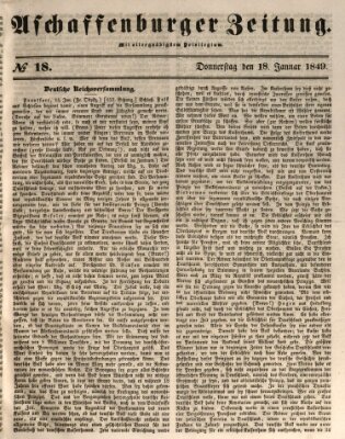 Aschaffenburger Zeitung Donnerstag 18. Januar 1849