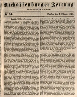 Aschaffenburger Zeitung Samstag 3. Februar 1849
