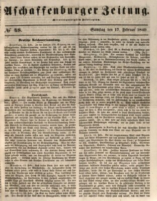 Aschaffenburger Zeitung Samstag 17. Februar 1849