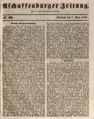 Aschaffenburger Zeitung Mittwoch 7. März 1849