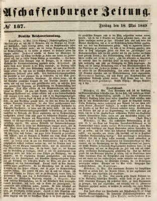 Aschaffenburger Zeitung Freitag 18. Mai 1849