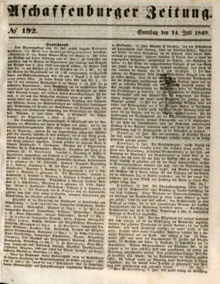 Aschaffenburger Zeitung Samstag 14. Juli 1849
