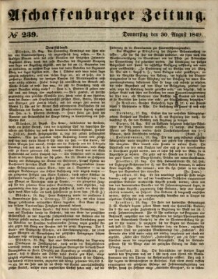 Aschaffenburger Zeitung Donnerstag 30. August 1849