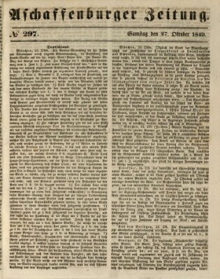 Aschaffenburger Zeitung Samstag 27. Oktober 1849