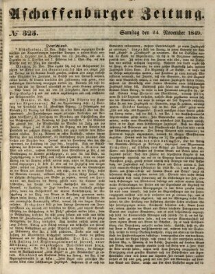 Aschaffenburger Zeitung Samstag 24. November 1849