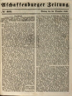 Aschaffenburger Zeitung Montag 24. Dezember 1849