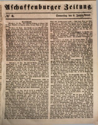 Aschaffenburger Zeitung Donnerstag 3. Januar 1850