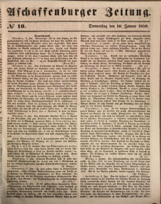 Aschaffenburger Zeitung Donnerstag 10. Januar 1850