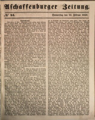 Aschaffenburger Zeitung Donnerstag 14. Februar 1850