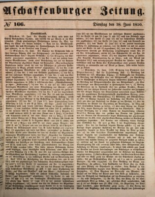 Aschaffenburger Zeitung Dienstag 18. Juni 1850