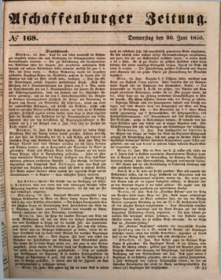 Aschaffenburger Zeitung Donnerstag 20. Juni 1850