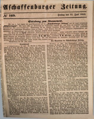 Aschaffenburger Zeitung Freitag 21. Juni 1850