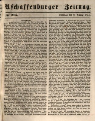 Aschaffenburger Zeitung Dienstag 6. August 1850