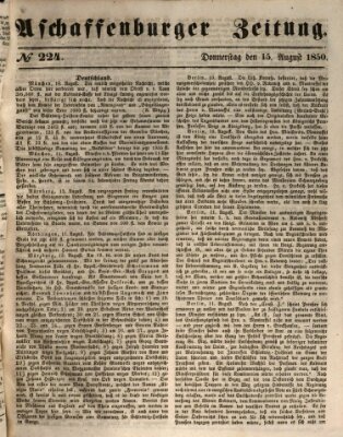 Aschaffenburger Zeitung Donnerstag 15. August 1850
