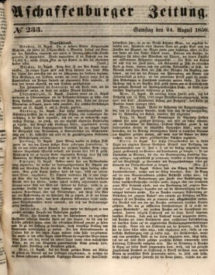 Aschaffenburger Zeitung Samstag 24. August 1850