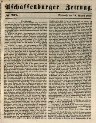 Aschaffenburger Zeitung Mittwoch 28. August 1850