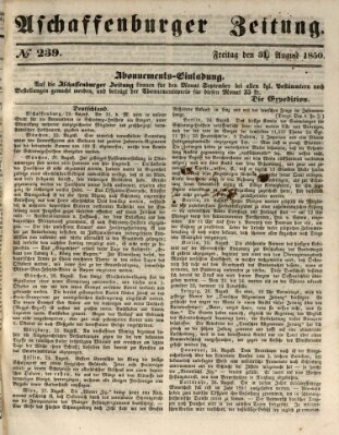 Aschaffenburger Zeitung Freitag 30. August 1850