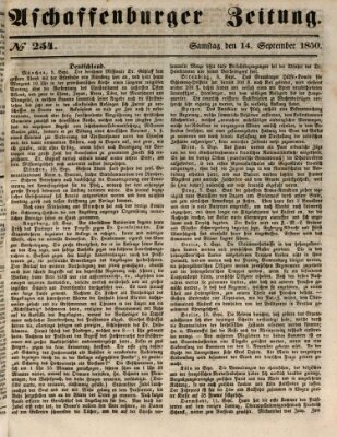Aschaffenburger Zeitung Samstag 14. September 1850
