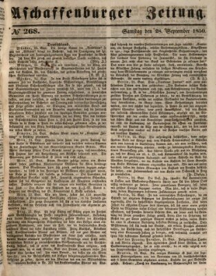 Aschaffenburger Zeitung Samstag 28. September 1850
