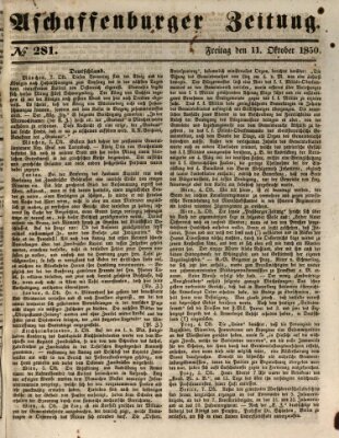Aschaffenburger Zeitung Freitag 11. Oktober 1850