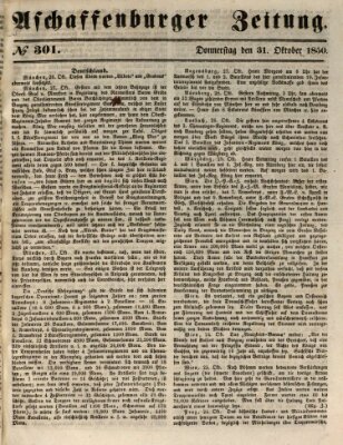 Aschaffenburger Zeitung Donnerstag 31. Oktober 1850