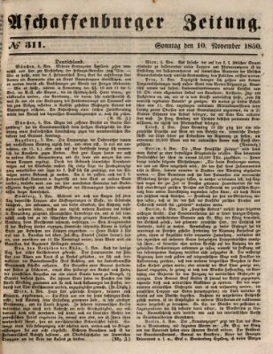 Aschaffenburger Zeitung Sonntag 10. November 1850