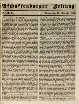 Aschaffenburger Zeitung Sonntag 17. November 1850