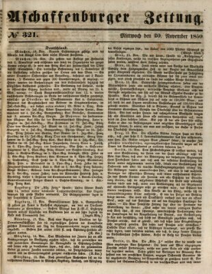 Aschaffenburger Zeitung Mittwoch 20. November 1850