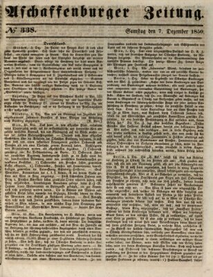 Aschaffenburger Zeitung Samstag 7. Dezember 1850