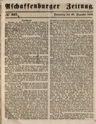 Aschaffenburger Zeitung Donnerstag 26. Dezember 1850