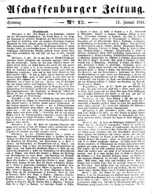 Aschaffenburger Zeitung Sonntag 12. Januar 1851