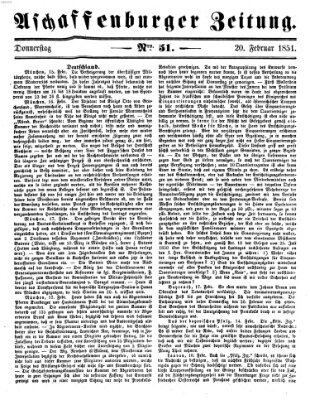Aschaffenburger Zeitung Donnerstag 20. Februar 1851