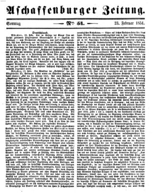 Aschaffenburger Zeitung Sonntag 23. Februar 1851