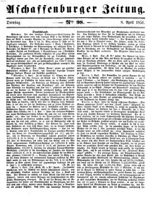 Aschaffenburger Zeitung Dienstag 8. April 1851