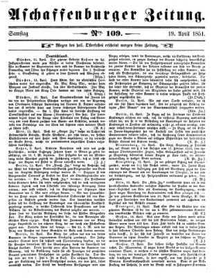 Aschaffenburger Zeitung Samstag 19. April 1851