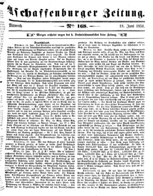 Aschaffenburger Zeitung Mittwoch 18. Juni 1851